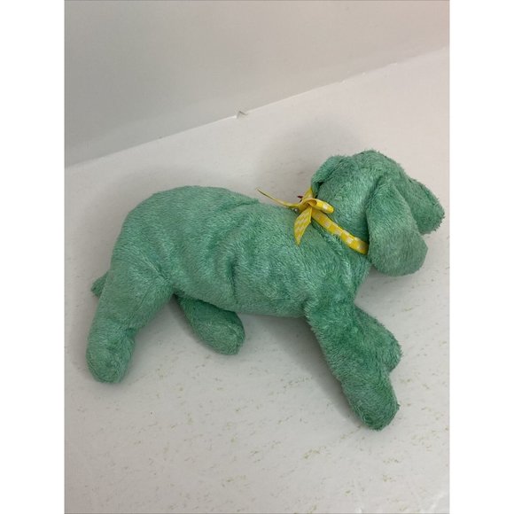 Ty Beanie Baby DIDDLEY Green Dog Yellow Bow Retired - Picture 6 of 13